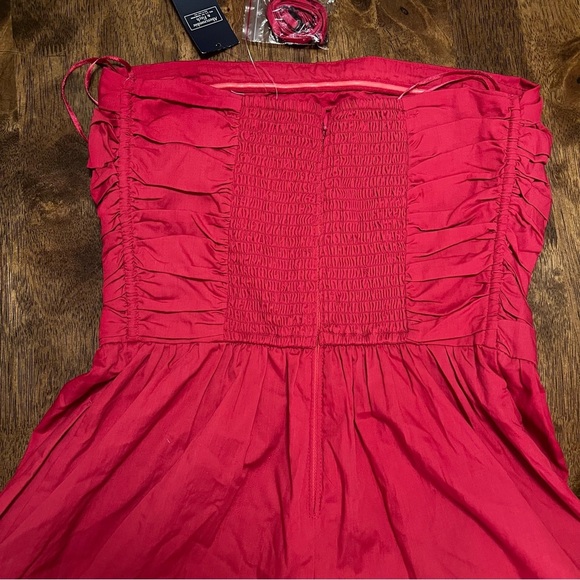 NWT Abercrombie & Fitch Emerson Ruched Strapless Romper Pink Size Small Tall - Picture 14 of 16